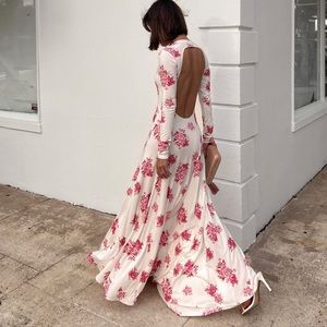 LES RÊVERIES Martha open-back floral-print stretch-jersey maxi dress